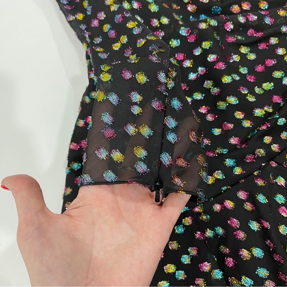 Marchesa Notte Black Dress Women's Multicolor Polka Dot Size 4 - Picture 9 of 14